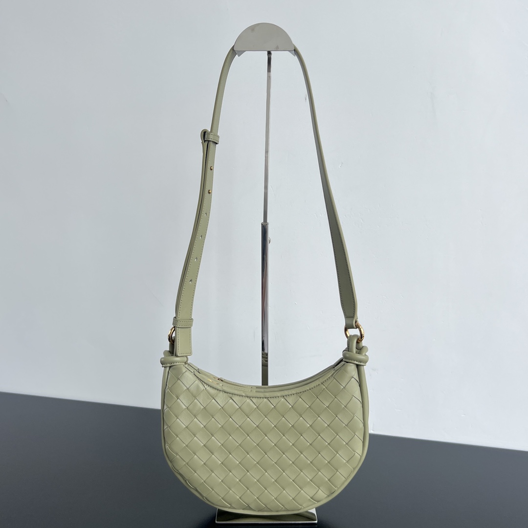 Small Gemelli Messenger Intrecciato Leather Shoulder Bag Bean Green